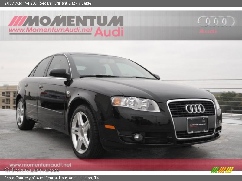 Brilliant Black / Beige 2007 Audi A4 2.0T Sedan