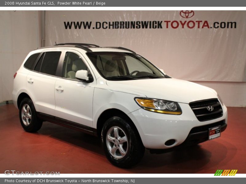 Powder White Pearl / Beige 2008 Hyundai Santa Fe GLS