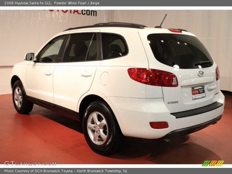 Powder White Pearl / Beige 2008 Hyundai Santa Fe GLS