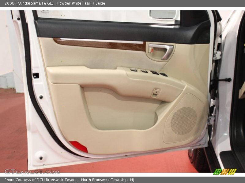 Powder White Pearl / Beige 2008 Hyundai Santa Fe GLS