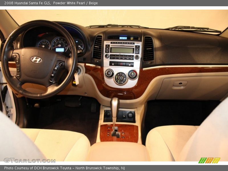 Powder White Pearl / Beige 2008 Hyundai Santa Fe GLS