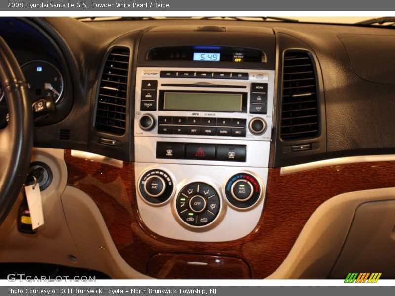 Powder White Pearl / Beige 2008 Hyundai Santa Fe GLS