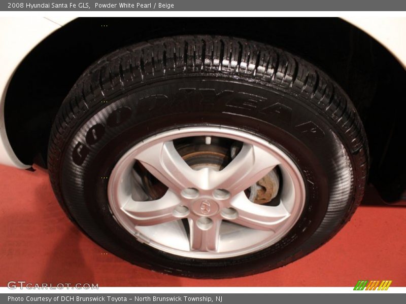 Powder White Pearl / Beige 2008 Hyundai Santa Fe GLS