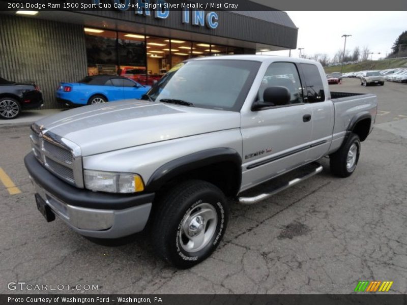 Bright Silver Metallic / Mist Gray 2001 Dodge Ram 1500 Sport Club Cab 4x4