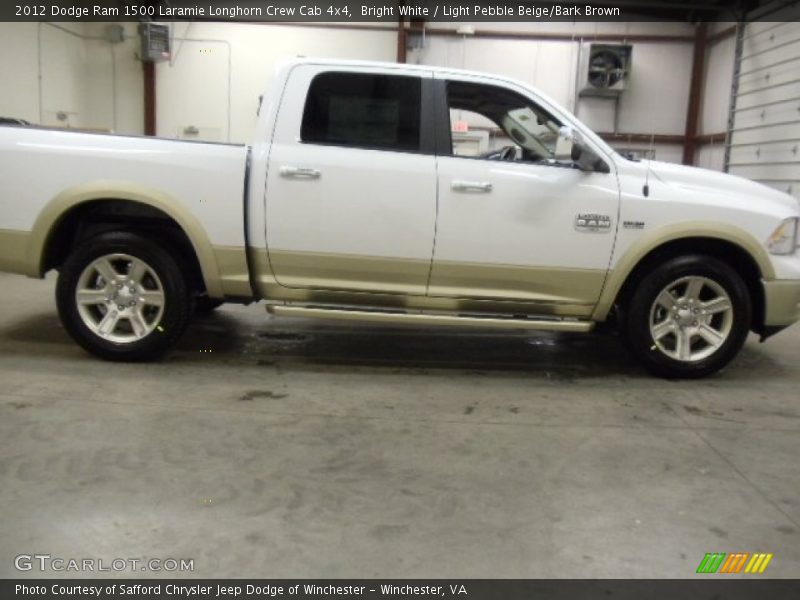 Bright White / Light Pebble Beige/Bark Brown 2012 Dodge Ram 1500 Laramie Longhorn Crew Cab 4x4