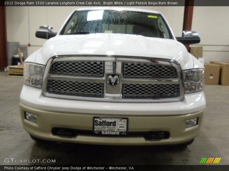 Bright White / Light Pebble Beige/Bark Brown 2012 Dodge Ram 1500 Laramie Longhorn Crew Cab 4x4
