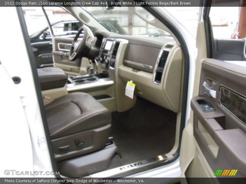 Bright White / Light Pebble Beige/Bark Brown 2012 Dodge Ram 1500 Laramie Longhorn Crew Cab 4x4