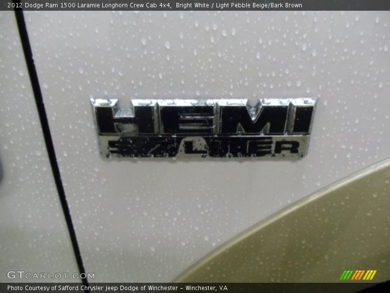 Bright White / Light Pebble Beige/Bark Brown 2012 Dodge Ram 1500 Laramie Longhorn Crew Cab 4x4