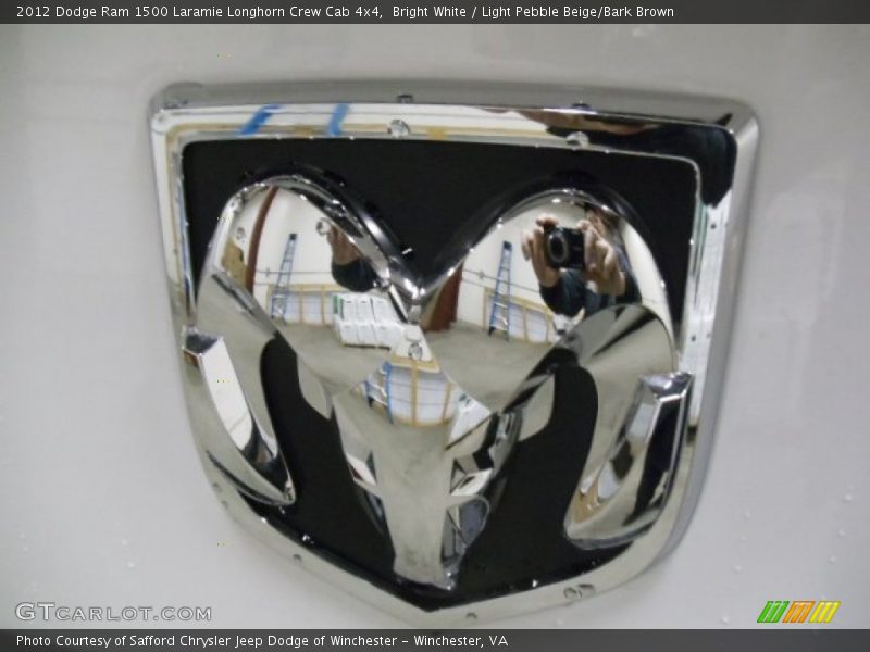 Bright White / Light Pebble Beige/Bark Brown 2012 Dodge Ram 1500 Laramie Longhorn Crew Cab 4x4