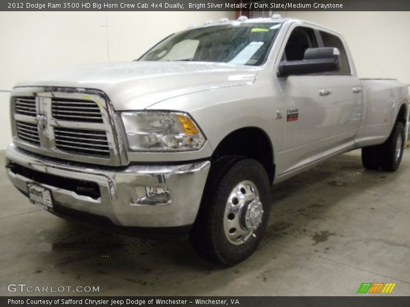Bright Silver Metallic / Dark Slate/Medium Graystone 2012 Dodge Ram 3500 HD Big Horn Crew Cab 4x4 Dually