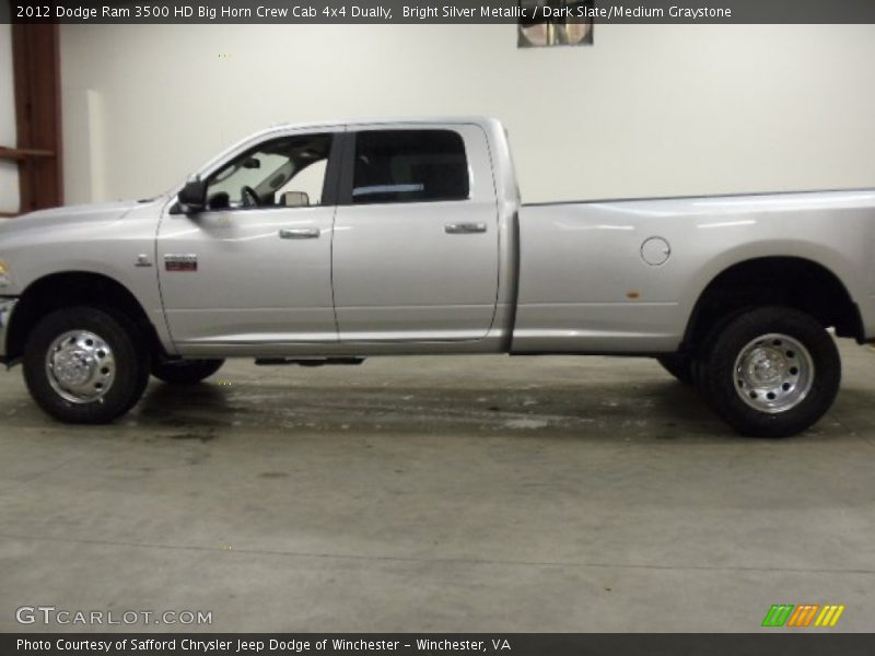 Bright Silver Metallic / Dark Slate/Medium Graystone 2012 Dodge Ram 3500 HD Big Horn Crew Cab 4x4 Dually