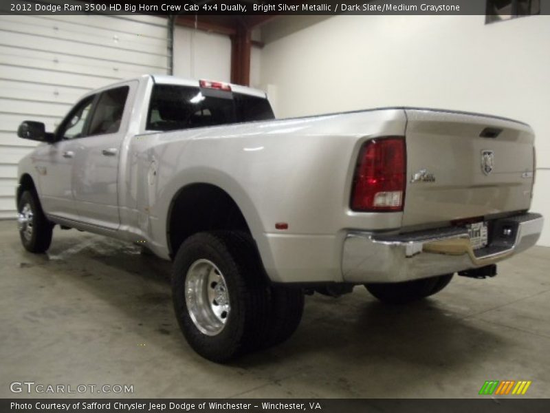 Bright Silver Metallic / Dark Slate/Medium Graystone 2012 Dodge Ram 3500 HD Big Horn Crew Cab 4x4 Dually