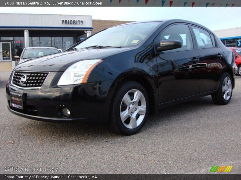 Super Black / Charcoal/Steel 2008 Nissan Sentra 2.0 S