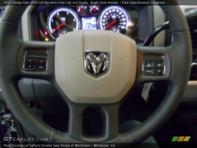 Bright Silver Metallic / Dark Slate/Medium Graystone 2012 Dodge Ram 3500 HD Big Horn Crew Cab 4x4 Dually