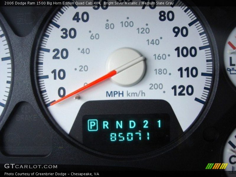 Bright Silver Metallic / Medium Slate Gray 2006 Dodge Ram 1500 Big Horn Edition Quad Cab 4x4