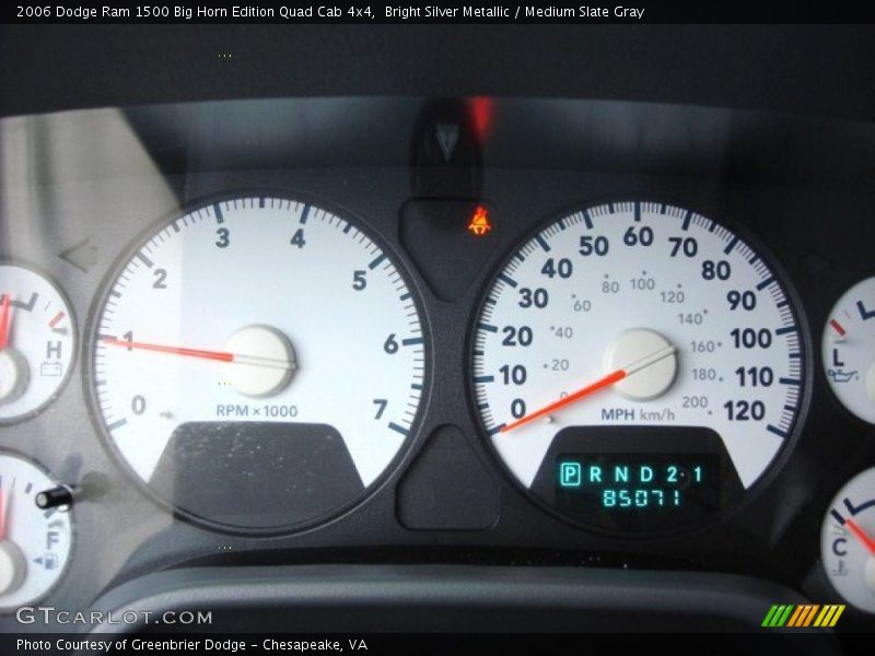 Bright Silver Metallic / Medium Slate Gray 2006 Dodge Ram 1500 Big Horn Edition Quad Cab 4x4
