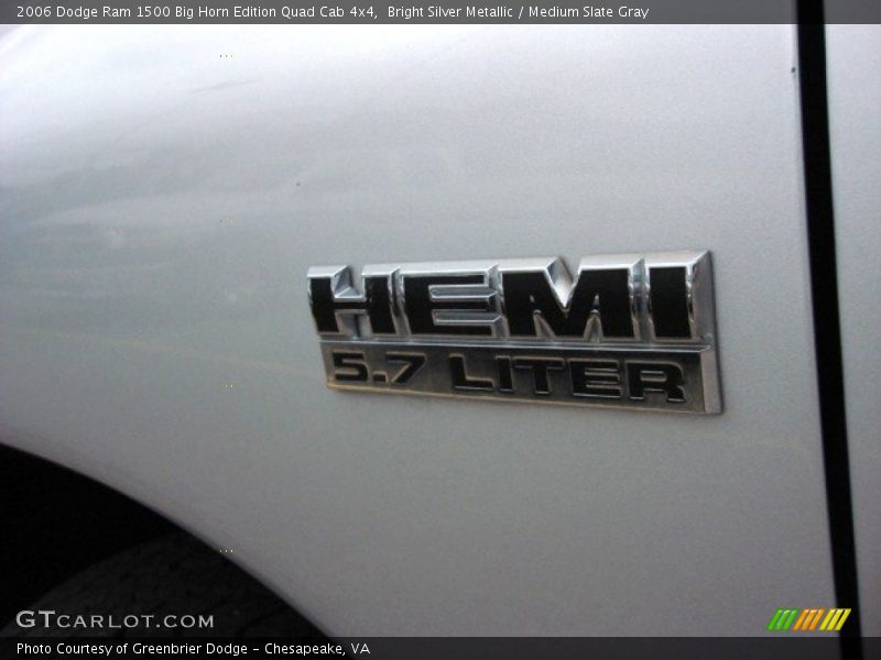 Bright Silver Metallic / Medium Slate Gray 2006 Dodge Ram 1500 Big Horn Edition Quad Cab 4x4