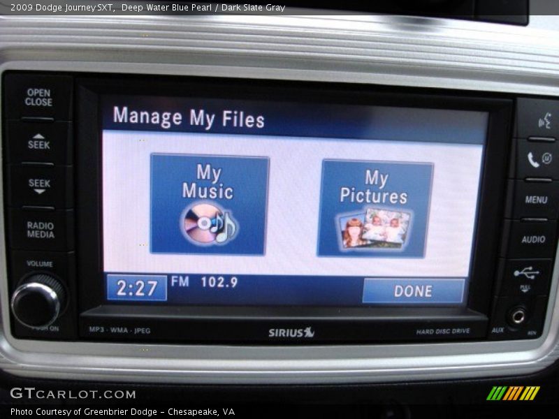 Deep Water Blue Pearl / Dark Slate Gray 2009 Dodge Journey SXT