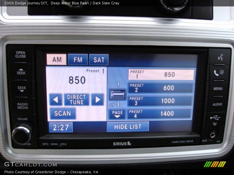 Deep Water Blue Pearl / Dark Slate Gray 2009 Dodge Journey SXT