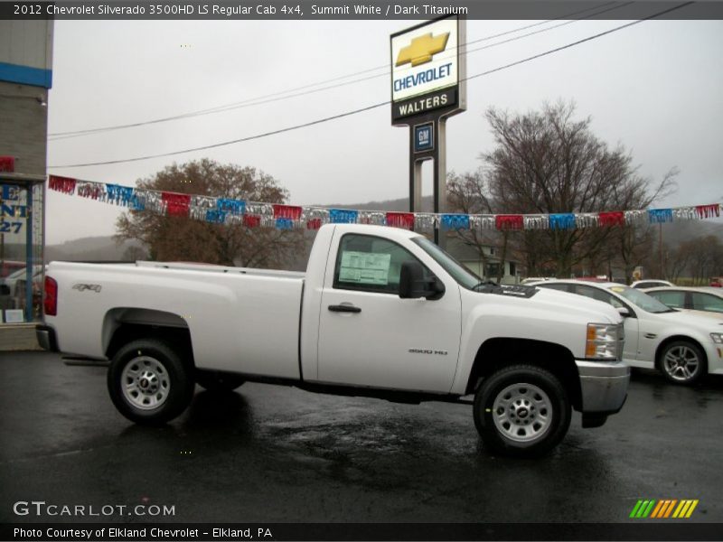 Summit White / Dark Titanium 2012 Chevrolet Silverado 3500HD LS Regular Cab 4x4