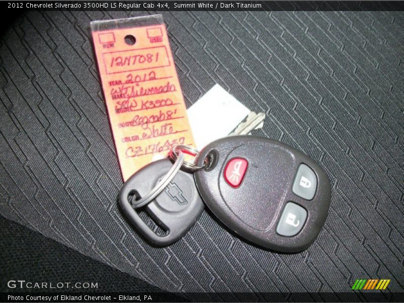 Keys of 2012 Silverado 3500HD LS Regular Cab 4x4