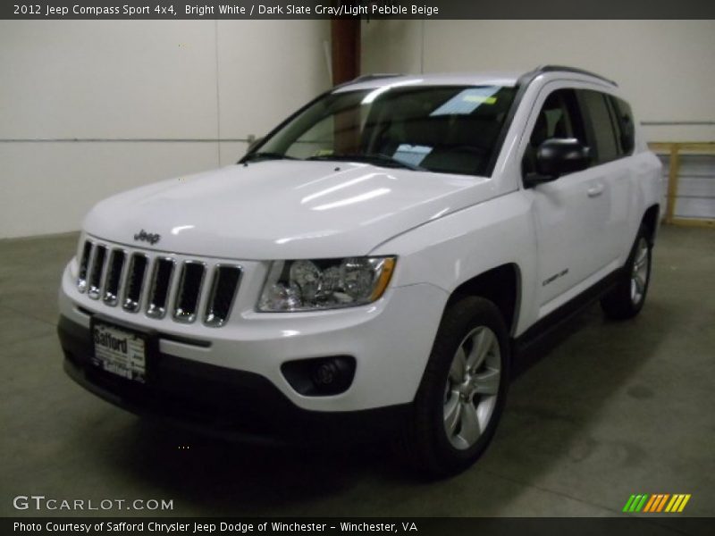 Bright White / Dark Slate Gray/Light Pebble Beige 2012 Jeep Compass Sport 4x4