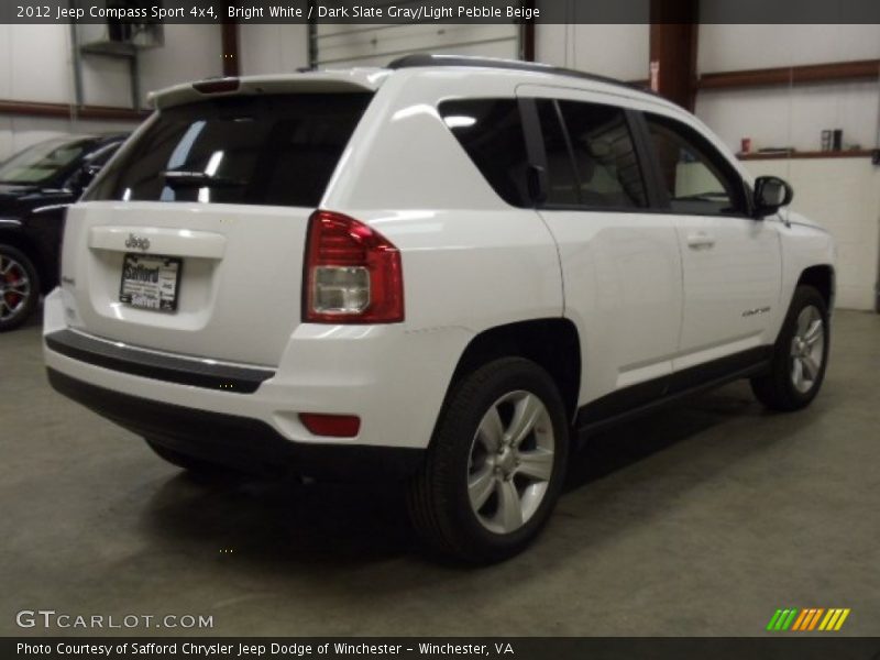 Bright White / Dark Slate Gray/Light Pebble Beige 2012 Jeep Compass Sport 4x4
