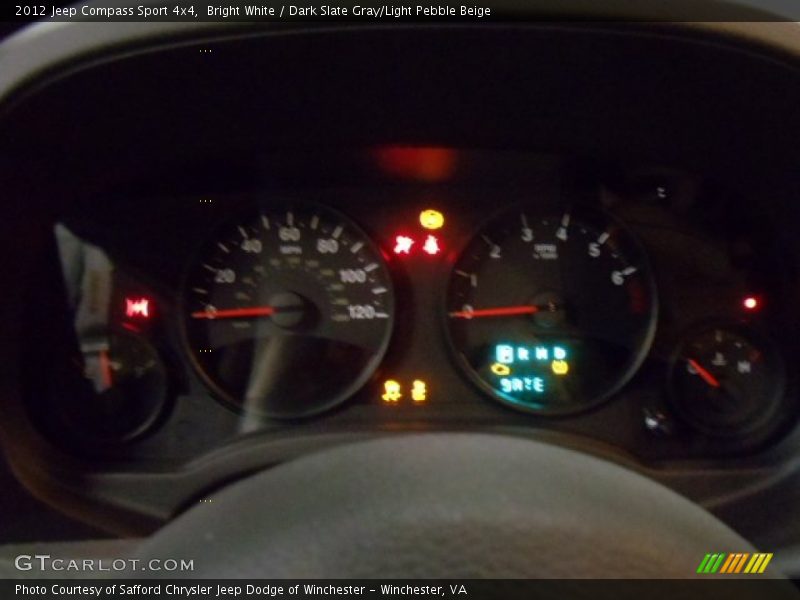 Bright White / Dark Slate Gray/Light Pebble Beige 2012 Jeep Compass Sport 4x4