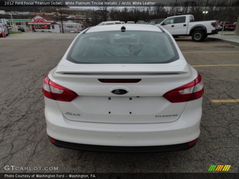 White Platinum Tricoat Metallic / Arctic White Leather 2012 Ford Focus Titanium Sedan