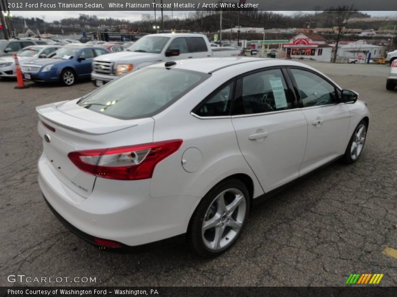 White Platinum Tricoat Metallic / Arctic White Leather 2012 Ford Focus Titanium Sedan