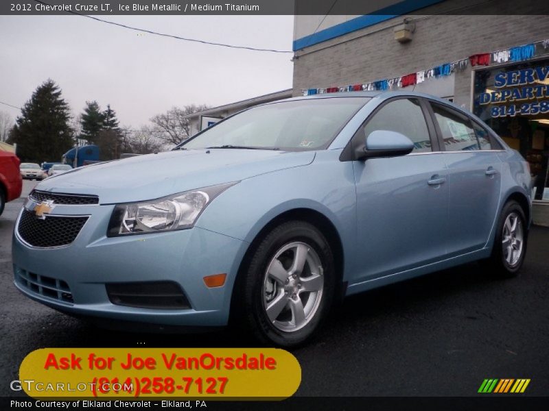 Ice Blue Metallic / Medium Titanium 2012 Chevrolet Cruze LT