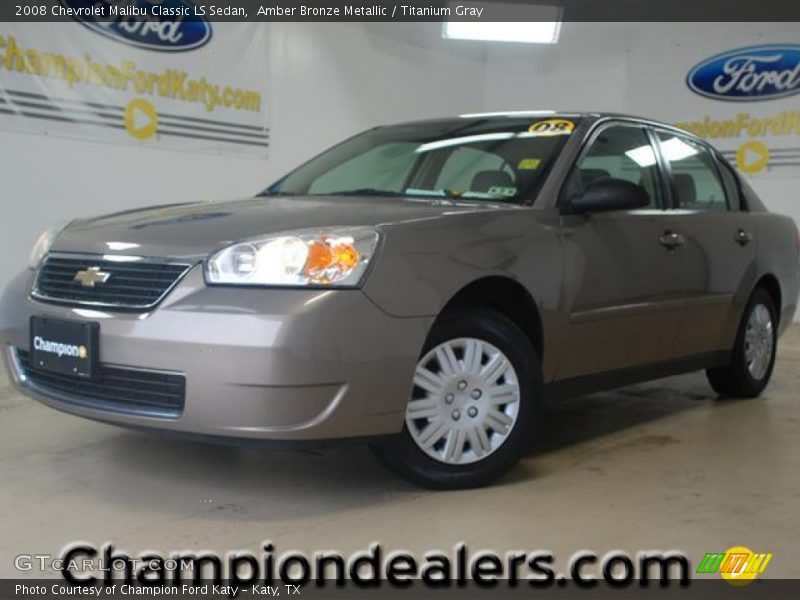 Amber Bronze Metallic / Titanium Gray 2008 Chevrolet Malibu Classic LS Sedan