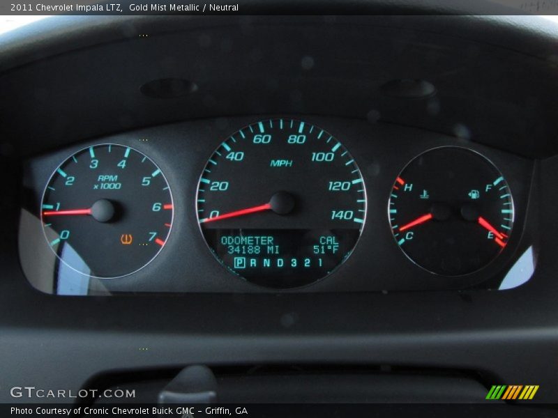 Gold Mist Metallic / Neutral 2011 Chevrolet Impala LTZ