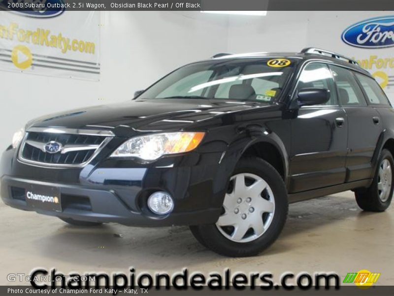 Obsidian Black Pearl / Off Black 2008 Subaru Outback 2.5i Wagon