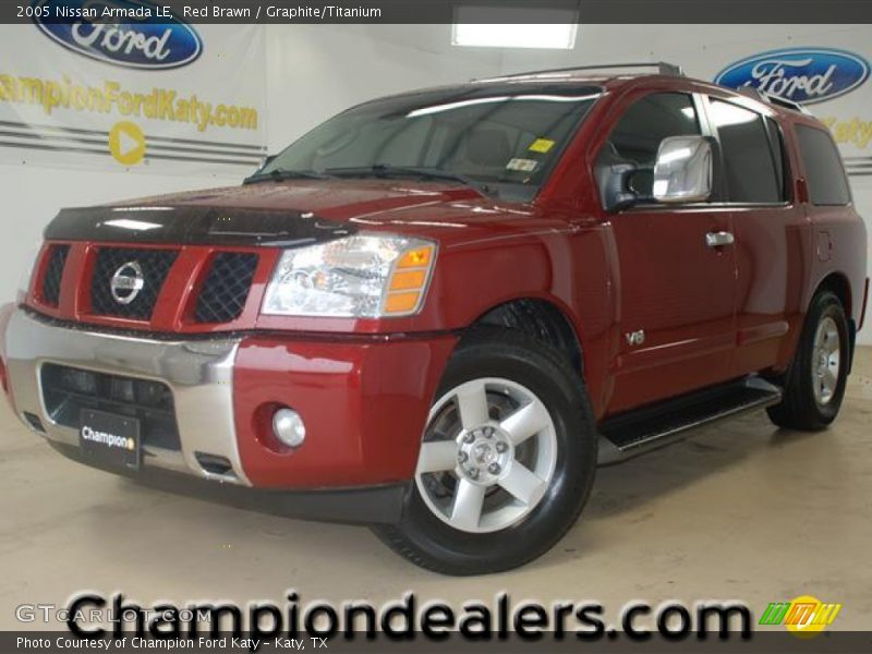 Red Brawn / Graphite/Titanium 2005 Nissan Armada LE