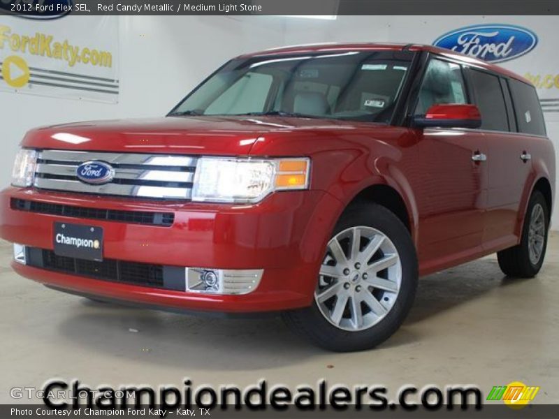 Red Candy Metallic / Medium Light Stone 2012 Ford Flex SEL