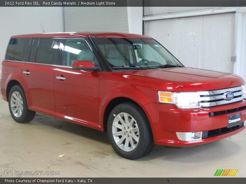 Red Candy Metallic / Medium Light Stone 2012 Ford Flex SEL