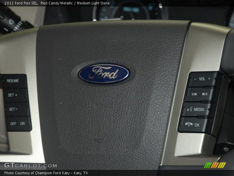 Red Candy Metallic / Medium Light Stone 2012 Ford Flex SEL