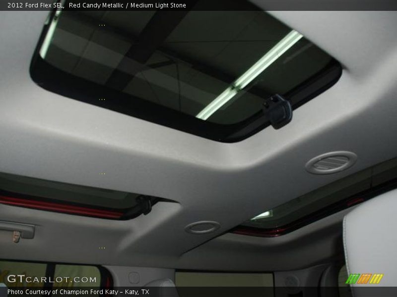 Red Candy Metallic / Medium Light Stone 2012 Ford Flex SEL