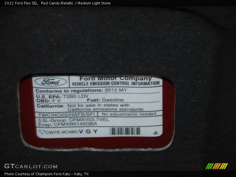 Red Candy Metallic / Medium Light Stone 2012 Ford Flex SEL
