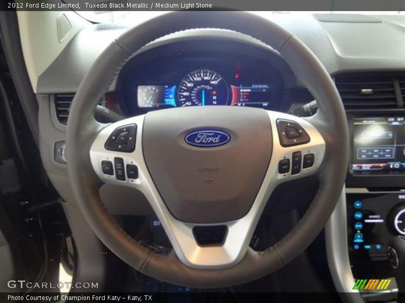 Tuxedo Black Metallic / Medium Light Stone 2012 Ford Edge Limited