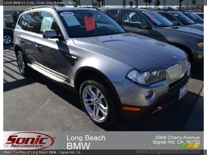 Silver Grey Metallic / Black 2008 BMW X3 3.0si