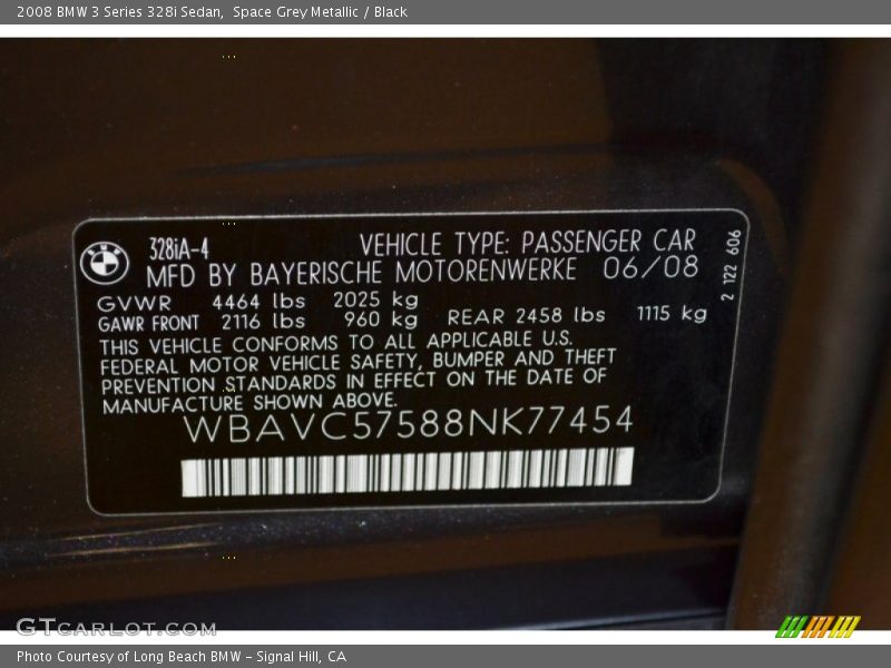 Space Grey Metallic / Black 2008 BMW 3 Series 328i Sedan