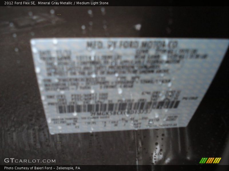 Mineral Gray Metallic / Medium Light Stone 2012 Ford Flex SE