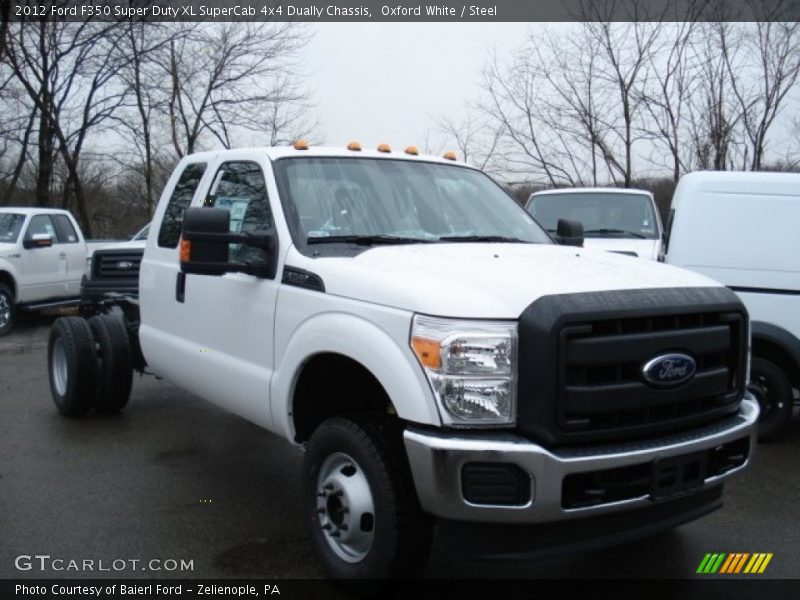 Front 3/4 View of 2012 F350 Super Duty XL SuperCab 4x4 Dually Chassis