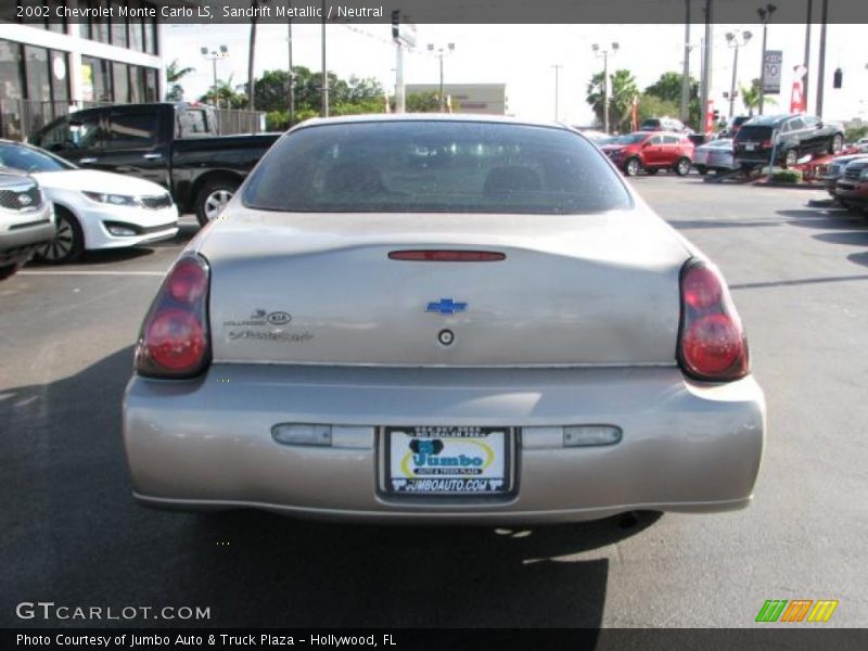 Sandrift Metallic / Neutral 2002 Chevrolet Monte Carlo LS