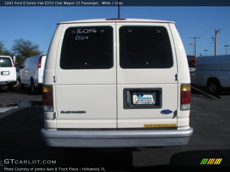 White / Gray 1993 Ford E Series Van E350 Club Wagon 15 Passenger