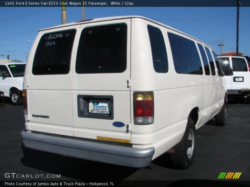 White / Gray 1993 Ford E Series Van E350 Club Wagon 15 Passenger