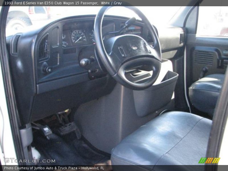 White / Gray 1993 Ford E Series Van E350 Club Wagon 15 Passenger