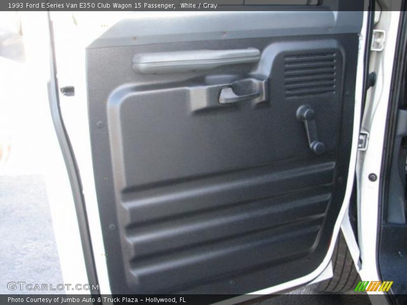 White / Gray 1993 Ford E Series Van E350 Club Wagon 15 Passenger